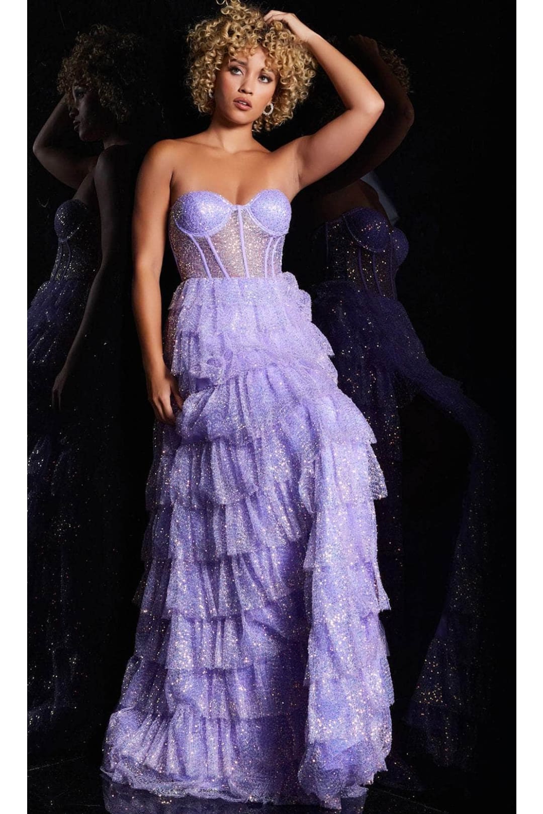 Jovani 38165 - Stunning Strapless Sequin Dress - Prom