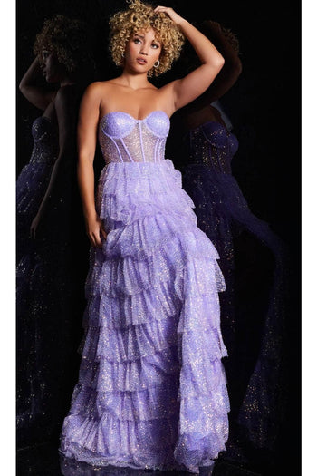 Jovani 38165 - Stunning Strapless Sequin Dress - Prom