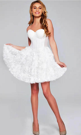 Jovani 38248 Sweetheart A-Line Cocktail Dress with Ruffles