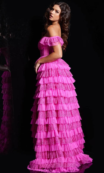 Jovani 38251 - Off-Shoulder Glittering Ballgown - Prom