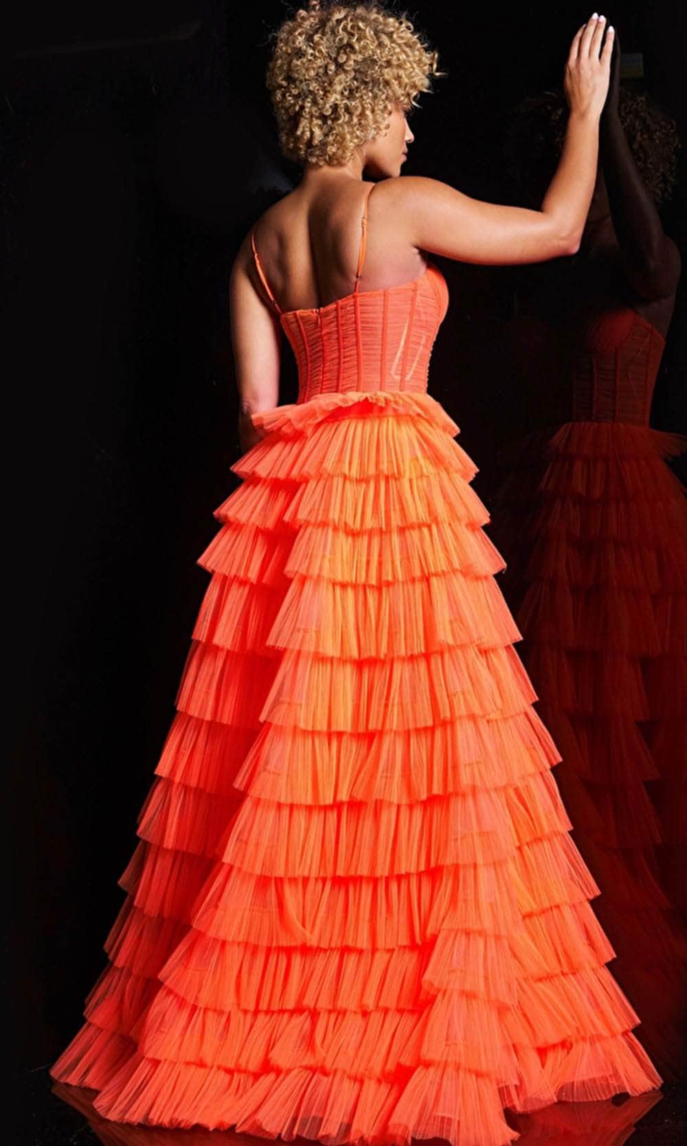 Jovani 38277 - A-Line Gown with Tulle Tiers - Prom