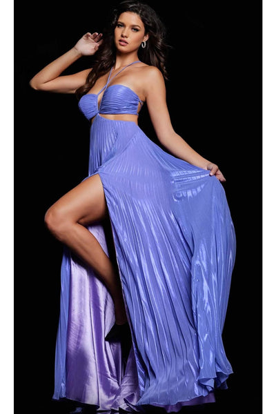 Jovani 38328 - Metallic Pleated Prom Gown - Prom
