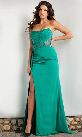 Jovani 38330 Corset Dress in Embellished Stretch Satin