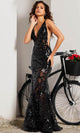 Jovani 38349 - Sleeveless Sequin Ornate Prom Dress - Prom