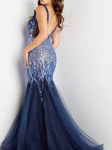 Jovani 38373 - Illusion Sequined Mermaid Dress