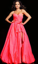 Jovani 38382 - V-Neck Taffeta Prom Gown - Prom