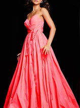 Jovani 38382 - V-Neck Taffeta Prom Gown