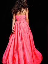 Jovani 38382 - V-Neck Taffeta Prom Gown