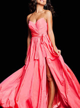 Jovani 38382 - V-Neck Taffeta Prom Gown