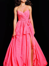 Jovani 38382 - V-Neck Taffeta Prom Gown