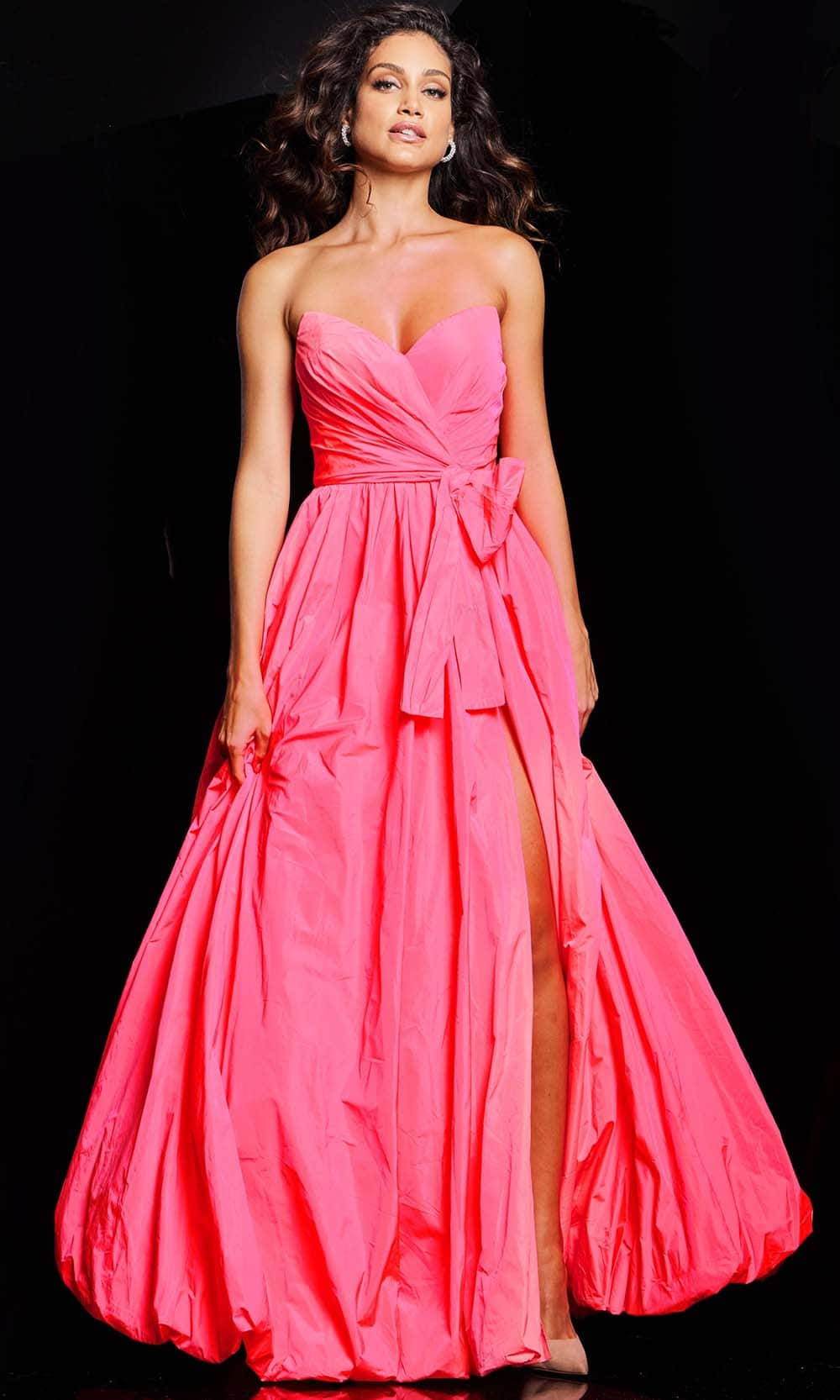 Jovani 38382 - V-Neck Taffeta Prom Gown - Prom