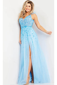 Jovani - 38430 A-Line Gown with Sheer Insets - Prom