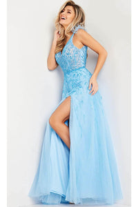 Jovani - 38430 A-Line Gown with Sheer Insets - Prom