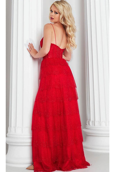 Jovani 38431 - Beaded Tulle A-Line Prom Gown - Prom