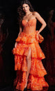 Jovani 38528 - A-Line Prom Gown with Tiered Design - Prom