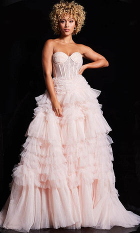 Jovani 38540 - Strapless Ruffled Ballgown