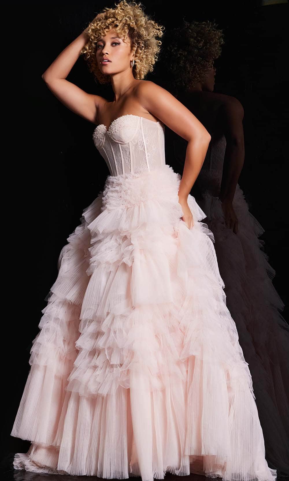 Jovani 38540 - Strapless Ruffled Ballgown - Prom
