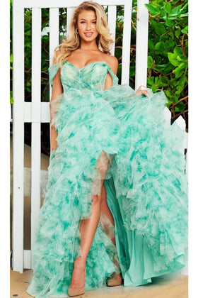 Jovani 38606 - Elegant Green Ballgown for Prom and Formal Events