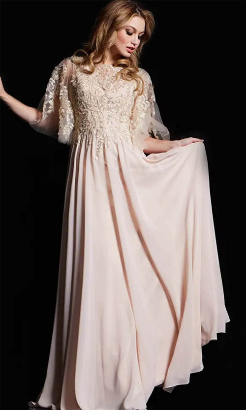 Jovani 38622 - Embellished Bateau Neck Long Dress - Prom