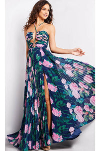 Jovani 38638 Stunning Floral Printed A-Line Dress - Prom