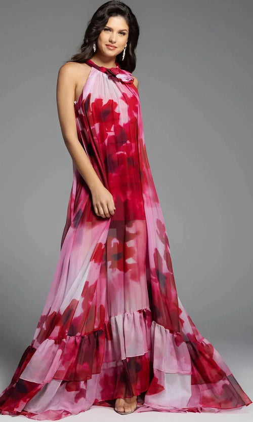 Floral Halter Evening Dress by Jovani 38719