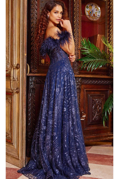 Jovani 38720 - Floral Applique Tulle Prom Dress - Prom