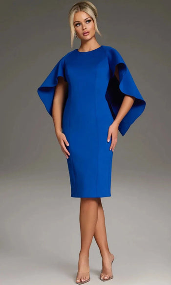 Jovani 38824 - Sleek Cape Sleeve Mini Dress