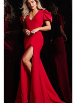 Jovani 38935 - Ruched Floral Long Dress