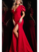 Jovani 38935 - Ruched Floral Long Dress