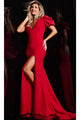 Jovani 38935 - Ruched Floral Long Dress - Prom