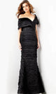 Jovani 38954 - Off-Shoulder V-Shaped Back Prom Dress - Prom