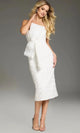 Jovani Floral One-Shoulder Midi Dress