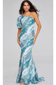 Jovani 39077 - Asymmetric Evening Gown with Full Sequins - Prom