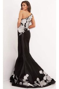 Jovani 3918 - Floral One-Shoulder Mermaid Dress - Prom