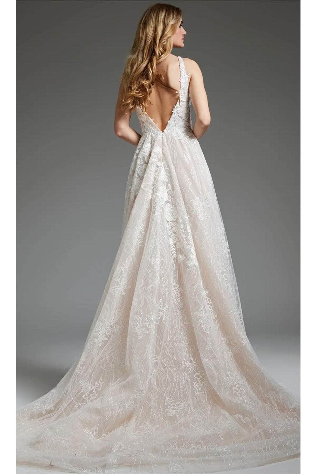 Jovani 39435 - Romantic Floral A-Line Bridal Gown - Prom