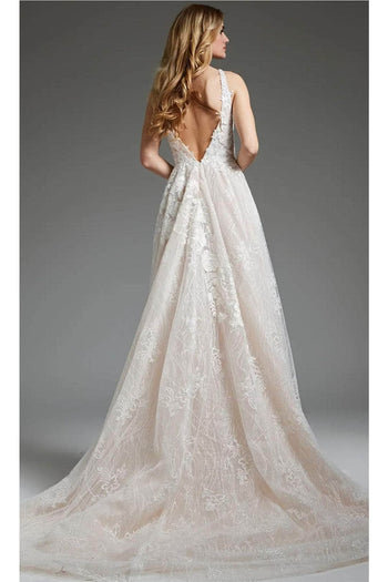Jovani 39435 - Romantic Floral A-Line Bridal Gown - Prom