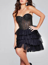 Jovani 39629 - A-Line Bejeweled Cocktail Dress