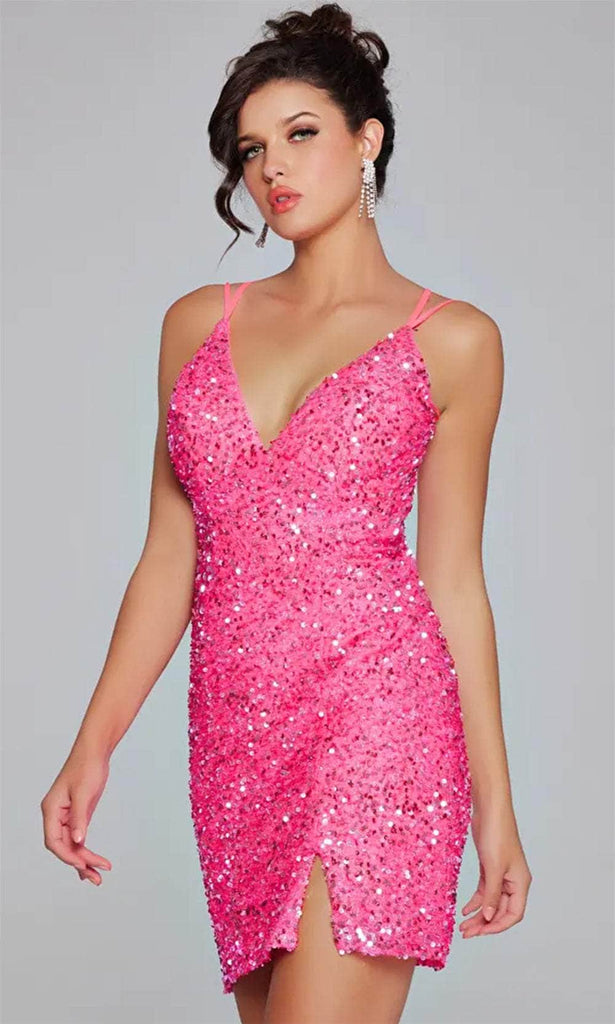 Jovani 39630 - Sparkling Sequin V-Neck Cocktail Dress - Prom