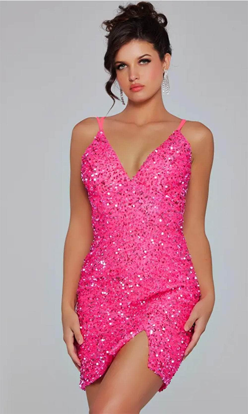 Jovani 39630 - Sparkling Sequin V-Neck Cocktail Dress - Prom