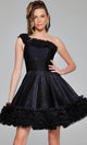 Jovani 39665 - Asymmetrical Cocktail Dress with Ruffle Trim - Prom