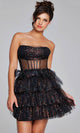 Jovani 39666 - Glitter Tulle Cocktail Dress - Prom