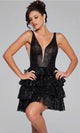 Jovani 39700 - Plunging Embellished Cocktail Dress - Prom