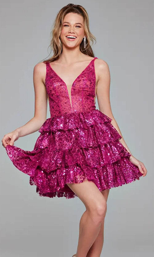 Jovani 39700 - Plunging Embellished Cocktail Dress - Prom