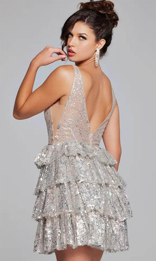 Jovani 39700 - Plunging Embellished Cocktail Dress - Prom
