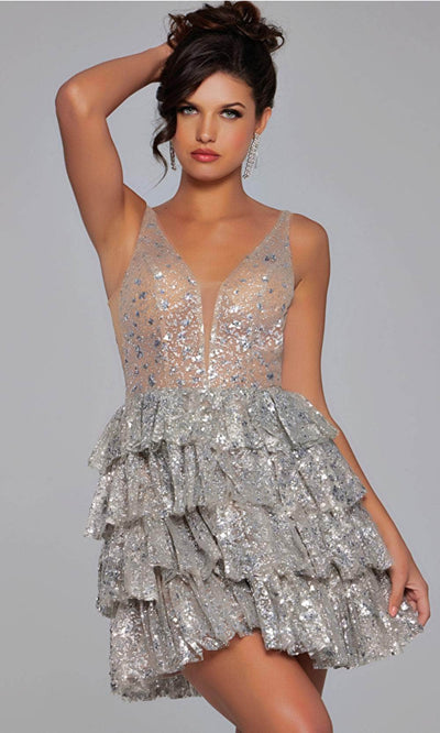 Jovani 39700 - Plunging Embellished Cocktail Dress - Prom