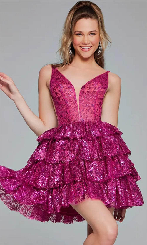 Jovani 39700 - Plunging Embellished Cocktail Dress - Prom