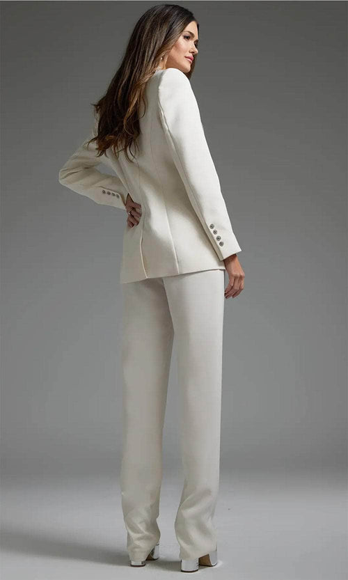 Jovani - 39726 Bridal Pantsuit with Collared Design - Prom