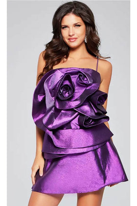 Jovani 39749 - Rose Accented Sleeveless Cocktail Dress