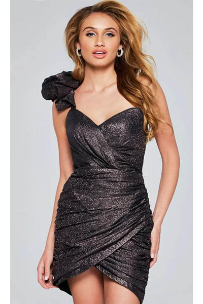 Jovani 39799 - Glitter One-Shoulder Cocktail Dress - Prom