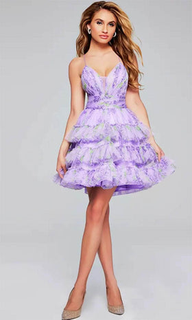 Jovani 39880 - Tiered Floral Cocktail Dress